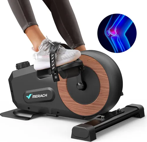 MERACH Mini-Heimtrainer Pedaltrainer für Zuhause - Heimtrainer für Senioren mit 8-Stufen Magnetwiderstand, flüsterleise und ideal für Büro oder Zuhause. Ergonomische Pedale fördern die Durchblutung und schonen die Gelenke.