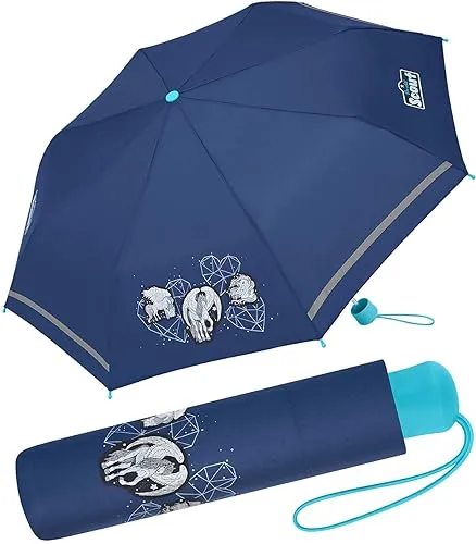 Scout Kinder-Taschenschirm mit reflektierendem Streifen Pegasus