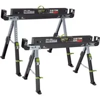 TRUTZHOLM 2x Sägebock Deluxe 9Fach Höhenverstellbar Stahl Bis 1300 kg