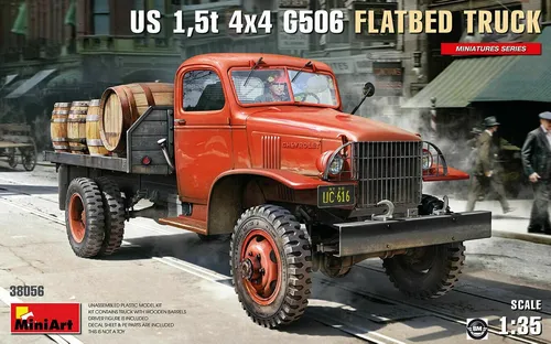 MiniArt US 1,5t 4x4 Chevrolet G506 Flatbed Truck Bausatz 1:35 - Detaillierter Modellbausatz eines Chevrolet G506 LKWs im Maßstab 1:35, ideal für Modellbau-Enthusiasten, inklusive LKW und Truck für kreative Projekte.