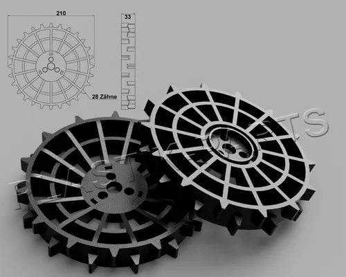 Antriebsräder 2er Set Offroad Profil für Husqvarna Automower 305 310 315 - Rasenmäher-Zubehör mit robustem Offroad-Profil, ideal für optimale Traktion und Haltbarkeit auf unebenem Gelände.