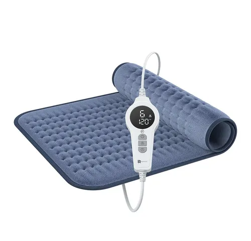 Bringer Infrarot Heizkissen - Wärmekissen mit Tiefenwärme, Blau - Heizkissen für Rücken, Schulter, Nacken und Bauch, bietet Tiefenwärme mit 6 Temperaturstufen und Überhitzungsschutz für maximale Sicherheit und Komfort.