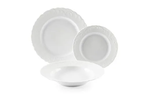 Excelsa 18-Teiliges Geschirrset Elisa Rococo Porzellan Weiß von Excelsa