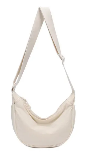 ITALYSHOP24 Schultertasche Damen Tasche Runde Brusttasche MOON Bag CrossBody Crossover Nylon, Umhängetasche Hüfttasche Slingntasche Reise sportlich-modernen Look