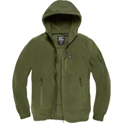 Vintage Industries Lanford Polar Fleece Jacke, grün, Größe S für Männer - Funktionsjacke mit YKK-Reißverschlüssen, verstellbarer Kapuze und 2 praktischen Seitentaschen, ideal für Outdoor-Aktivitäten und kalte Tage.