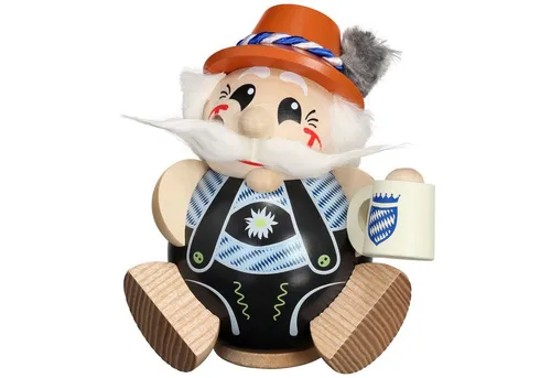 Seiffener Volkskunst Räuchermännchen Kugelräucherfigur Bayer exklusiv 12 cm - Räuchermännchen, handgefertigte Kugelräucherfigur aus dem Erzgebirge, 12 cm groß. Ideal zum Sammeln oder als liebevolles Geschenk für Freunde und Familie.