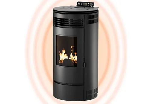 NEMAXX PR8 Pelletofen 9 kW WiFi-Ready schwarz - Öfen mit automatischem Wochen-Zeitplaner und ECO-Modus für effizientes Heizen. Der stilvolle Pelletofen bietet höchsten Komfort und Sicherheit.