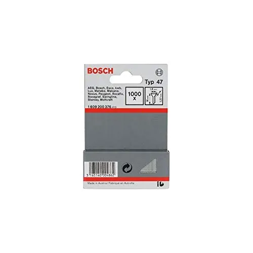 Bosch Professional 1000x Nagel Typ 47 (für Natürliche Materialien, Teppich, 1.8 x 1.27 x 16 mm, Zubehör Tacker)