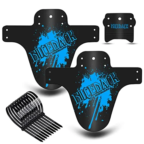 NICEDACK MTB Schutzbleche,Fahrrad Mudguard 2 Stücke MTB Mud Guard Mountainbike Hinten und Vorne Schlamm schaber Spritzschutz (A-Schutzbleche, A-Blau)