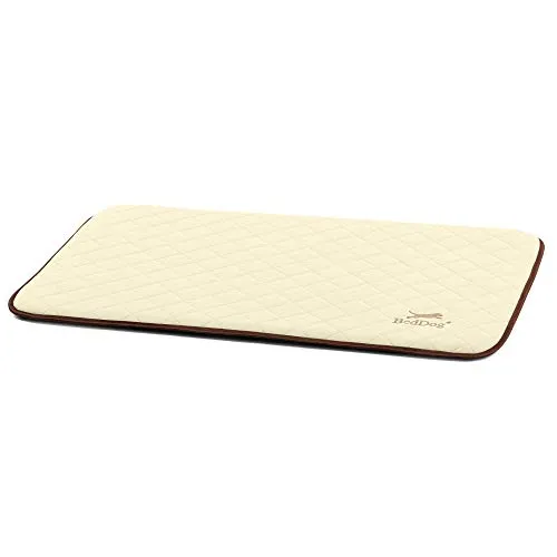 BedDog® Gesteppte Hundematte Nelly - Langlebiges Hundekissen in Sand, Creme (90x60cm) - Hundebett für optimalen Liegekomfort, gelenkschonend und pflegeleicht. Ideal für jeden Raum und vielseitig nutzbar - perfekt für kleine und große Vierbeiner!