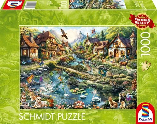 SCHMIDT SPIELE 58874 - DÖRFCHEN AM WALDESRAND - PUZZLE 1000 TEILE # NEU OVP