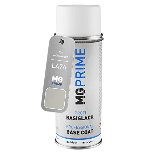 MG PRIME Autolack Spraydose für Volkswagen VW LA7A / A7A / A6 Ascotgrau/Ascot Grey Basislack Sprühdose 400ml