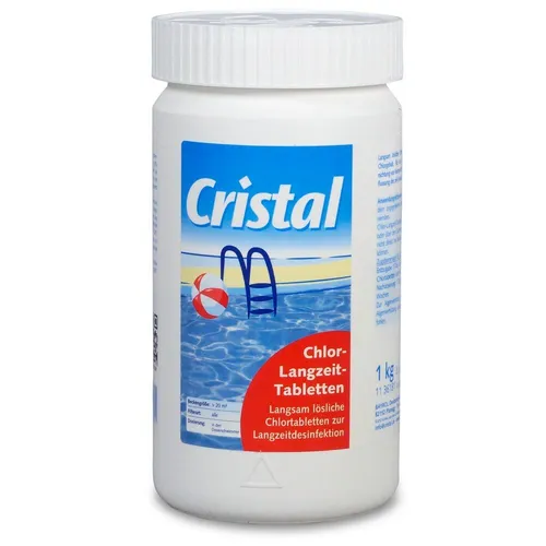 CRISTAL Chlor-Langzeit-Tabletten (200g) 1,0 kg Pool Schwimmbad Chlortabs BAYROL