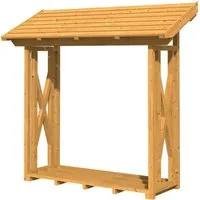Skan Holz Holzunterstand Paul 1 - 240 x 88 cm Natur - Aschesauger aus hochwertigem Douglasienholz, robust und pflegeleicht. Genießen Sie eine langlebige Lagerung für bis zu 2 m³ Holz ohne aufwändige Pflege dank natürlicher Patina.