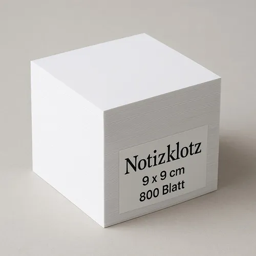Notizklotz 9x9cm – 800 Blatt – Zettelblock aus weißem Papier – Ideal für Bü ...