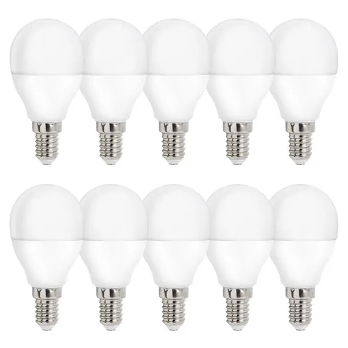 LED Tropfen 8W = 52W E14 matt Kugel 160° kaltweiß 6000K Tageslicht 10 x