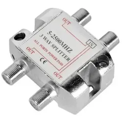 3-Wege Koaxial-Verteiler für Antenne und Satellit 5-2500 MHz
