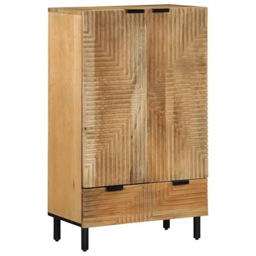 vidaXL Highboard Braun 60x33x100 cm aus massivem Mango Holz von vidaXL