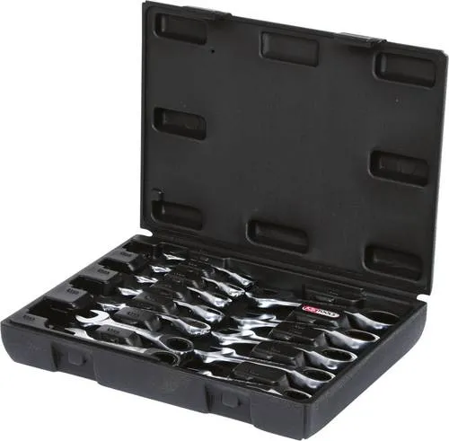 KS Tools GEARplus Ratschenringmaulschlüssel-Satz – 12-teilig, kurz - Werkzeug-Sets mit 12 hochwertigen, kurzen Ratschenringmaulschlüsseln für effizientes Arbeiten an engen Stellen.