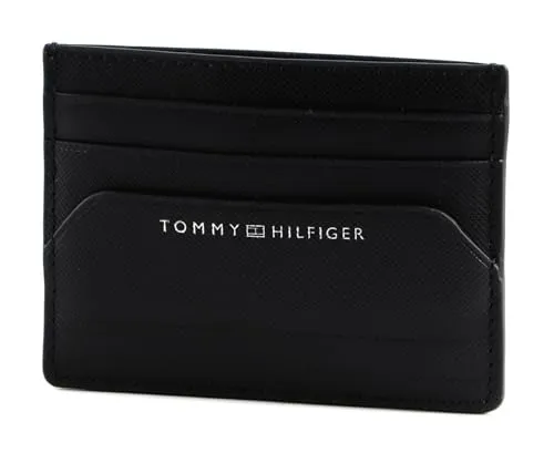 Tommy Hilfiger TH Business CC Holder Black - Herren-Geldbörse aus 100% Leder mit TH Branding, viele Kartenfächer und flaches Design für einfache Handhabung – perfekt für modebewusste Männer.