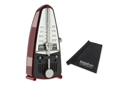 Wittner Metronom 834 Taktell Piccolo Rot - Mechanisches Metronom mit Pendel, Tempobereich 40-208 BPM, benötigt keine Batterien und bietet einen gut hörbaren Klick-Sound – ideal für Musiker aller Niveaus.