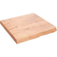 vidaXL Tischplatte Hellbraun 60x60 cm aus massivem Eichenholz - Zubehör für Möbel: Hochwertige, handgefertigte Tischplatte aus massivem Eichenholz mit behandelter Oberfläche, ideal für individuelle Tischgestaltungen.