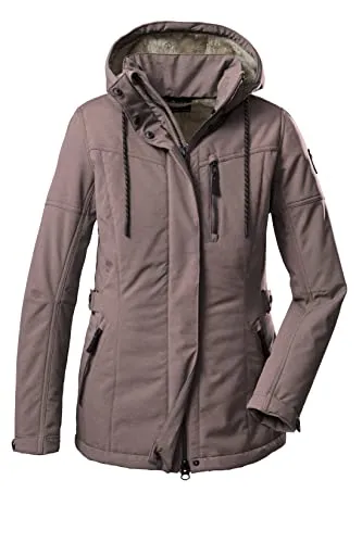 G.I.G.A. DX Damen Funktionsjacke GW 26 SFTSHLL JCKT - Mäntel & Jacken – Die wasser- und windabweisende Softshelljacke mit 8.000 mm Wassersäule, kuscheligem Fleece-Futter und verstellbaren Ärmelbündchen ist ideal für Outdoor-Abenteuer.