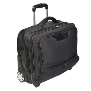 Dermata 2-Rollen Businesstrolley mit Laptopfach 44cm - Pilotenkoffer & Trolleys, ideal für Geschäftsreisen mit arretierbarem Griff und Laptopfach für Geräte bis 27cm x 2cm x 33cm. Praktisch und stilvoll in Schwarz.