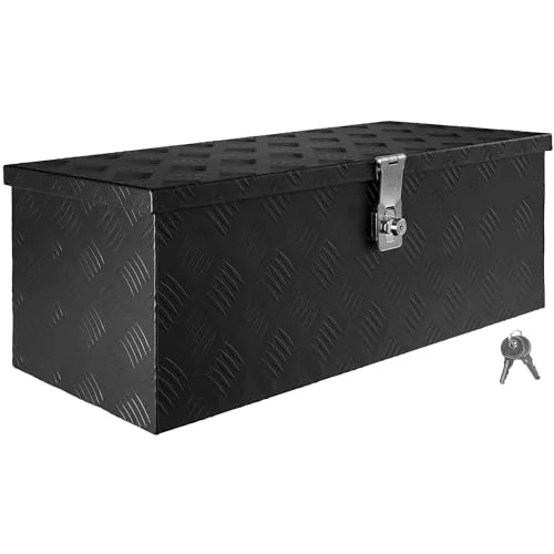 Trucky Anhänger-Deichselbox aus Aluminium – Robuste Transportbox in Schwarz - Werkzeugkästen: Ideal für den sicheren Transport von Werkzeugen und Materialien. Diese hochwertige Alu-Box schützt vor Witterungseinflüssen und bietet durch das abschließbare Design zusätzlichen Schutz.