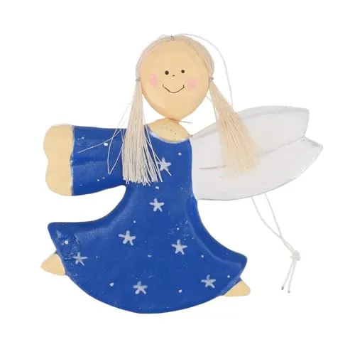 GURU SHOP Schutzengel, Weihnachtsengel, Christbaumschmuck - 6 Farben, Blau