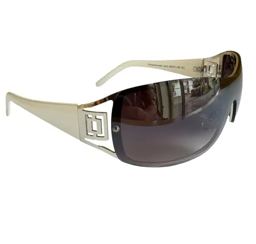 Sonnenbrille Damenbrille Brille Monoglas Moderner Style Damen M 41 (Silber Weiß)