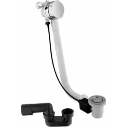 Badewannenablaufgarnitur 900mm Chrom - Sonstige Badausstattung mit einfacher Bedienung über Bowdenzug, ideal für unkompliziertes Entleeren Ihrer Badewanne. Aus hochwertigem Messing gefertigt.