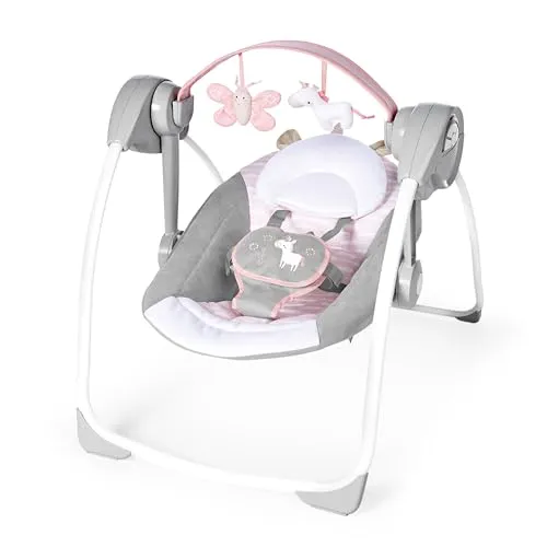 Ingenuity tragbare Babyschaukel & Babywippe Flora the Unicorn