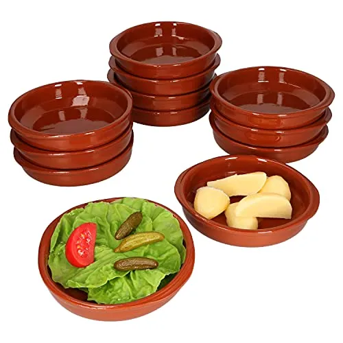MamboCat Tapas-Schale 12er Set Cazuela Bernd M Ø 16cm - Snackschalen aus hochwertigem Ton, ideal für Brunch und Buffet. Jede Schale ist ein handgefertigtes Unikat und perfekt für warme und kalte Speisen. Hitzebeständig bis 800 °C – vielseitig einsetzbar!