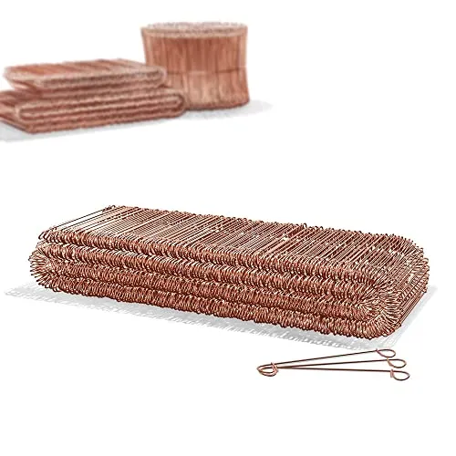 Heimfleiss® Rödeldraht Betonbindedraht 1,0 x 100-160 mm (500 Stk.) - verkupferter Bindedraht in 250, 500 & 1000er Bündel - Ösendraht Drilldraht für Drillapparat & Rödelzange - Drahtsackverschlüsse