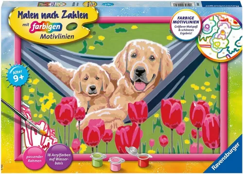 Ravensburger Malen nach Zahlen Classic Serie C - Kuschelpause 20164 - Komplettset für kreative Kinder ab 9 Jahren. Mit 20 Acrylfarben und hochwertigem Pinsel für ein tolles Malerlebnis. Fördert die Freude am Malen und das kreative Selbstbewusstsein.