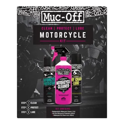 Muc-Off Motorrad reinigen, schützen und schmieren Pflegeset (Clean Protect Lube)