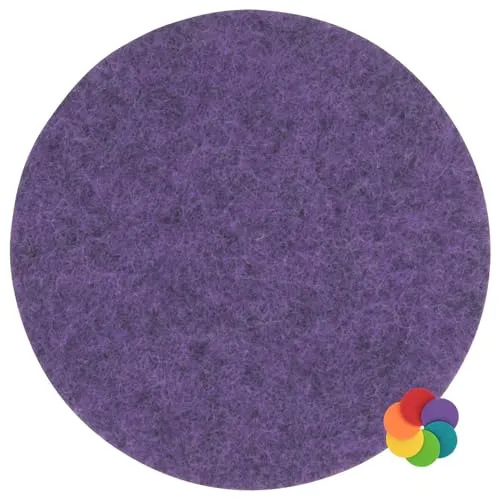 Filz Untersetzer & Platzset - Stärke: ca. 3mm - 100% Polyester - Made-in-Germany - Farbe/Größe: lila-meliert - HF056 15cm
