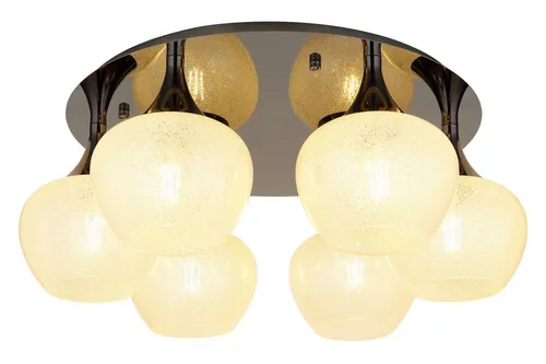 Globo Lighting MAXY Deckenleuchte schwarz-chrom, 6x E27 - Elegante Deckenleuchte aus Metall, sorgt mit funkelndem Kristalldekor für eine einladende Atmosphäre. Ideal für stilvolle Wohnräume.