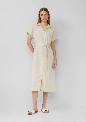 s.Oliver Midikleid Kleid Midikleid aus Leinenmix mit Eingrifftaschen