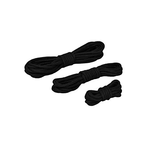 EIS Bondageseil Set 3-teilig | BDSM Fesselseile für Paare | 3,5m & 10m Längen | Robuste & weiche Bondage Seile für sinnliche Fesselspiele und erotische Abenteuer | Schwarz