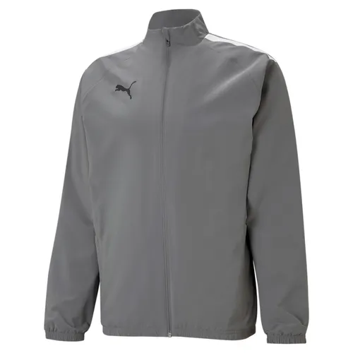 Puma Trainingsjacke teamLIGA Sideline grau Herren 3XL - Funktionsjacke aus recyceltem Polyester, ideal für sportliche Aktivitäten. Mit dryCELL-Technologie für optimale Feuchtigkeitsregulation und einem stylischen Stehkragen.
