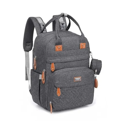 BabbleRoo Wickelrucksack - Multifunktionale Babytasche mit großer Kapazität - Baby Wickelrucksäcke, geräumiger Rucksack mit 26L Volumen, integrierten Kinderwagengurten und abwischbarem Wickelpolster für maximale Funktionalität unterwegs.
