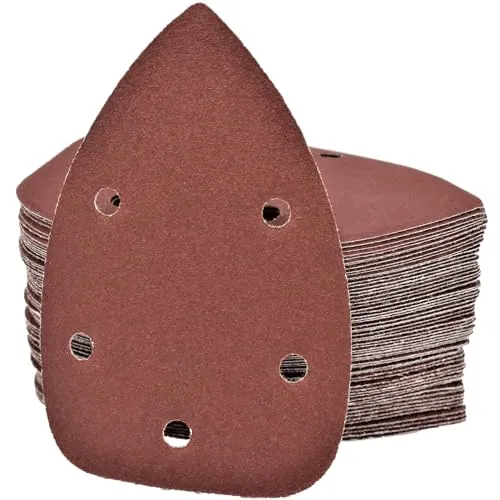 FD-Workstuff Schleifpapier 92 x 140 mm Delta - Multi - Schleifscheiben 5-Loch in 6 Körnungen (40/60/80/120/180/240) – Verschiedene Blattmengen (120-Blatt)