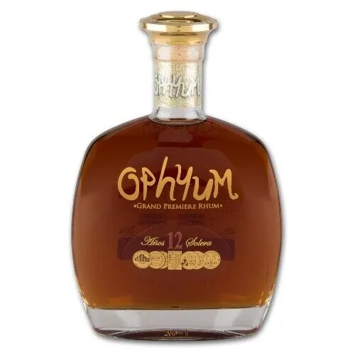 Ophyum 12 Metódo Solera Grand Premiere Rhum 40% Vol. 0,7l - Premium-Rum aus der Dominikanischen Republik, 12 Jahre gereift nach der Solera-Methode, bietet komplexe Aromen und samtigen Abgang. Limitiert auf 3.000 Flaschen, ein echtes Highlight für Kenner!