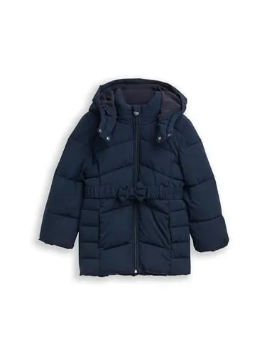 Tom Tailor Mädchen Jacke für den Winter - Wasserabweisende Winterjacke mit Gürtel und reflektierenden Details. Fleece-Futter für hohen Tragekomfort, perfekt für kalte Tage. Hergestellt aus recyceltem Polyester – ideal für die Kleinsten.