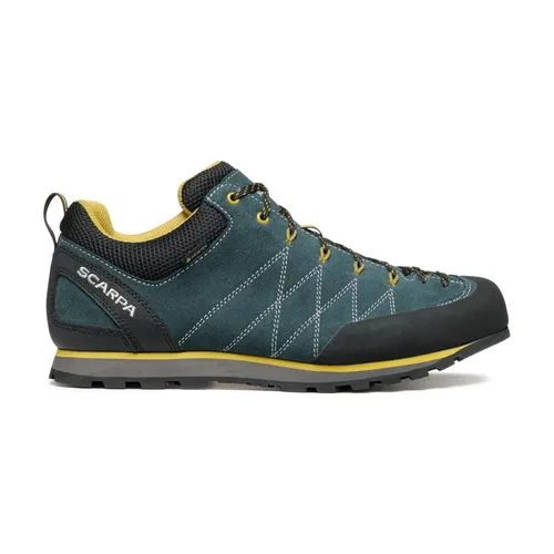 Scarpa Crux GTX Herren Wanderschuhe - petrol/mustard (728) 45,5 - Wasserdichte und atmungsaktive Wanderschuhe mit GORE-TEX Membran, ideal für anspruchsvolle Trekkingtouren und Klettersteige, bieten exzellenten Halt und Komfort.