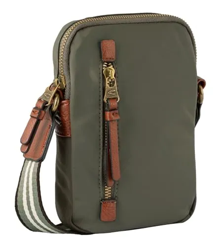 Camel Active Bari Handytasche - Khaki, 20 cm - Umhängetasche aus hochwertigem Nylon, ideal für den Alltag. Mit Reißverschlussöffnung, Steckfach und verstellbarem Schulterriemen für optimalen Komfort.
