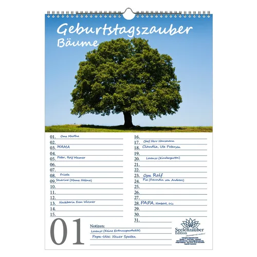 Geburtstagskalender von Seelenzauber
