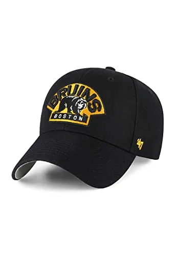 '47 Brand MVP Cap Boston Bruins - Schwarz, One Size - Hüte, Kappen & Mützen für Baseball-Fans mit verstellbarem Klettverschluss und schweißabsorbierendem Innenband für optimalen Tragekomfort.